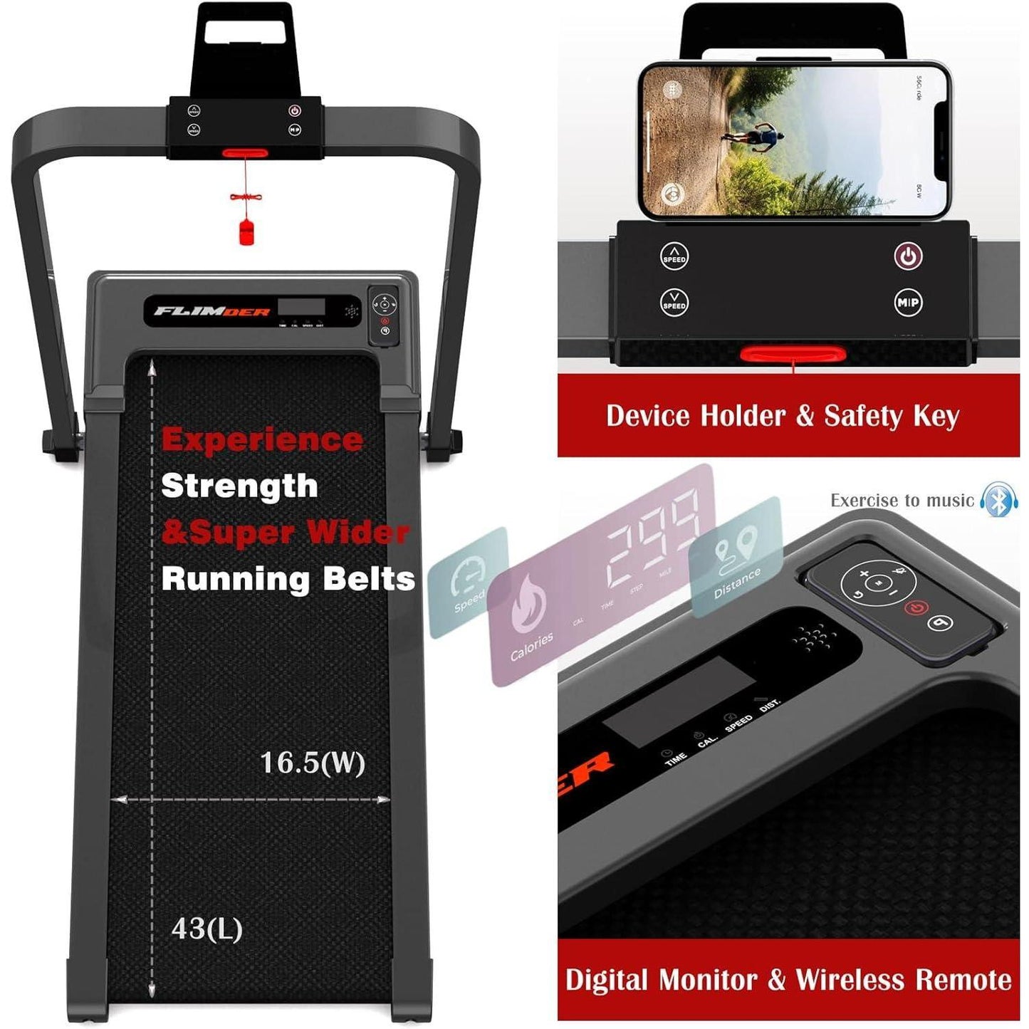 Tapis roulant de marche avec accoudoirs 2,5 CV